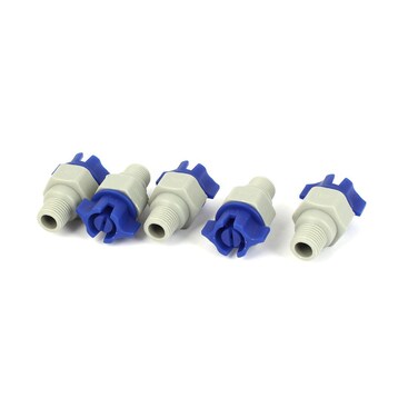 uxcell 14 BSPT Thread Garden Plastic Spray Sprayer Flat Jet Nozzle Gray Blue 5 Pcs