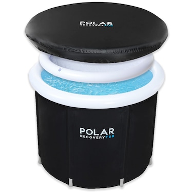 Polar Recovery Tub  370L Portable Ice Bath for Cold Water Therapy Trainingan Ice Bathtub for Athletes  Adult Spa for Ice Baths and Soaking  Outdoor Cold Plunge Tub Black