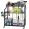 Azheruol Garden Tool Organizer Yard Tool Storage Rack With WheelsGarden OrganizerSteel Yard Tool Racks To Store Long RakesBroomsGarage Tool Stand Holder For GardenShedOutdoorBlack