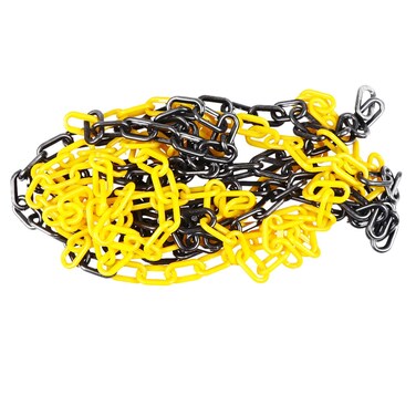 iplusmile 6m Plastic Safety Chain  Driveway Chain with Sun Shield UV Resistant Barrier for Construction Site Garage Yellow Black