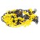 iplusmile 6m Plastic Safety Chain  Driveway Chain with Sun Shield UV Resistant Barrier for Construction Site Garage Yellow Black