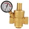 Keenso Pressure Reducing Valve DN15 12inch Brass Water Pressure Reducing Valve 12 Adjustable Water Control Pressure Regulator Valve Thread with Gauge Meter
