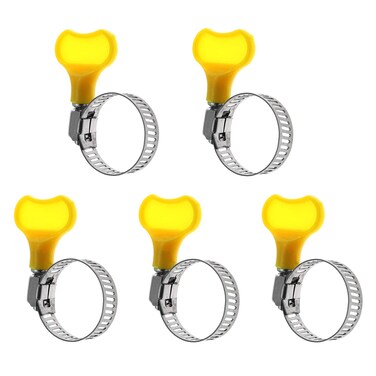 Maxmoral 5pcs 1625mm Adjustable Butterfly Hose Clamp with Plastic HandlePipe Clips Hoop Fixed Tool