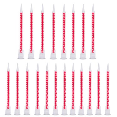 HAMUULL Dual barrel mixing nozzle 20 double epoxy spray gun nozzles suitable for 200ml and 400ml manual ink cartridges 20 pieces