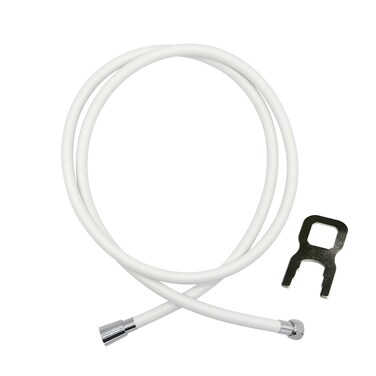 BODIBEAM Shower Hose Hygienic 79 Inches PVC with Automaitc Residual Water Discharge 360 Degree Rotation Safe from Harmful Substances Pure White