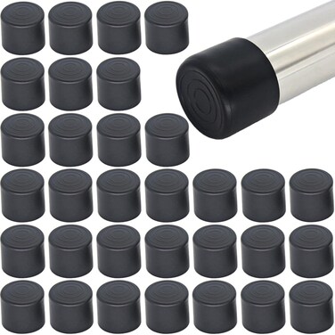 Wvapzwr 78 Folding Chair Leg Caps 32 PCS PVC Table Cap Round Chair Feet Covers Chair Leg Floor Protectors and End Caps Black