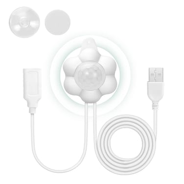 GISOFIK Cat Water Fountain Motion Sensor Switch Universal Pet Fountain Sensitive Sensing Switch 180 98ft Range USB 5V1A Motion Detector for Corded Dog Fountain Auto Start Stop Power Saving