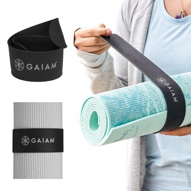 Yoga Mat Strap Slap Band  Keeps Your Mat Tightly Rolled and Secure Fits Most Size Mats 20 L x 15 W Black