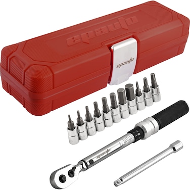 EPAuto Bike Tool 14 Inch Drive Click Torque Wrench Set 2 to 20 Nm HexTorx Bit Socket Extension Bar Bicycle Maintenance Kit
