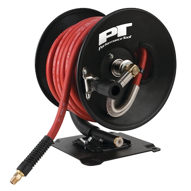 Performance Tool M672 Quick Mount Hand Crank Air Hose Reel 38 Air Hose x 50 ft Capacity Hose Included