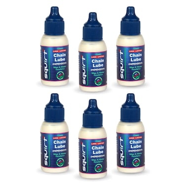 Squirt Chain Lube for Bikes 05 Oz 6 Pack  LongLasting Lube for All Bike Chains  AllWeather Dry Chain Lube  Bike Lubricant to Reduce Noise  Chainsuck  Bike Tools  Maintenance Aid