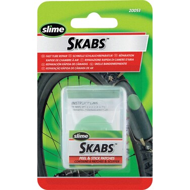Slime 20053 Bike Skabs Patch Kit for bike tube puncture repair contains 6 patches and a metal scuffer