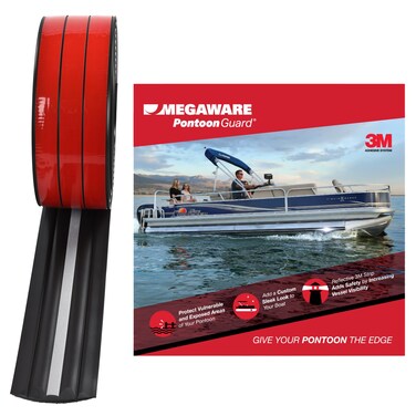MEGAWARE KEELGUARD PONTOONGUARD  Pontoon Boat Tube and Log Bumper Guard 40ft Kit  Pontoon up to 25ft Black