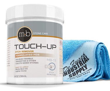 MB Stone Care Marble Polishing Powder  MB11 8oz Marble Polish  16x16 Microfiber Cloth  BUNDLE  2 Items