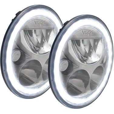 Vision X Lighting XIL7RDBKITJK 7 Round VX LED Headlight for Jeep JK 2 Light Kit Black Chrome Face