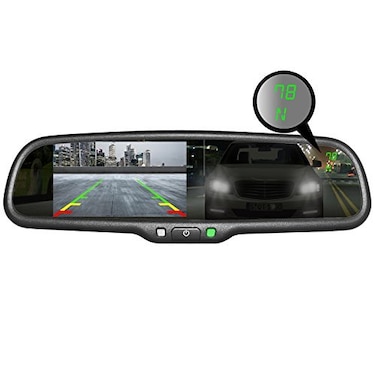 Master Tailgaters OEM Rear View Mirror with Ultra Bright 43 Auto Adjusting Brightness LCD  Auto Dimming Mirror  Compass  Temperature  Universal Fit Complete Replacement