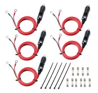 Carviya 12V 24V Heavy Duty 16 AWG 15A 20A Male Plug Cigarette Lighter Adapter Power Supply Cord with 1 Meter 33 Feet Cable Wire for Car InverterAir Pump Electric Cup