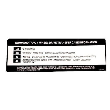 OmixAda 1867677 Transfer Case Sunvisor Decal