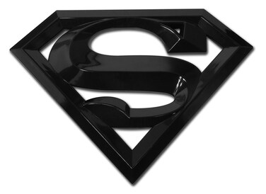 Elektroplate Superman Black Acrylic Auto Emblem