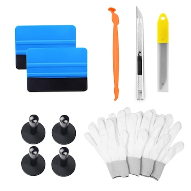 CARTINTS Car Vinyl Wrap Window Film Installation Tool Kit with Vinyl Magnets Micro Squeegee Felt Squeegee Film Scraper Film Knife Blades