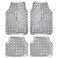 BDK Universal Fit 4Piece Metallic Design Car Floor Mat  Silver MT641SL