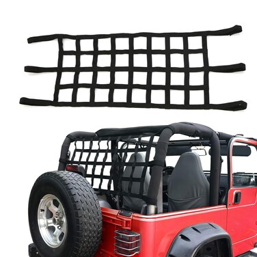buyinhouse Cargo Net Roof Net Extra Storage Fit for Jeep Wrangler TJ JK JL 19972020 Car Window Cargo Net Cover Accessorise