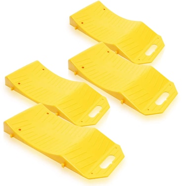 ZONETECH Zone Tech Tire Saver Ramps  Premium Quality Highly Visible Travel Ramps for Flat Spot and Flat Tire Prevention