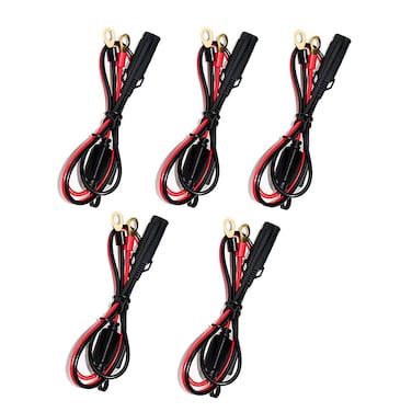 Meetou 2FT SAE O Ring Terminal Harness with 10A Fused 2Pin Quick Disconnect Plug Black MRBSAE