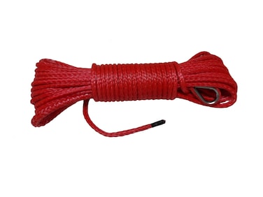 QIQU 4mm50ft Winch RopeRope for ATV Winch Winch CableSynthetic RopeTowing Rope Red