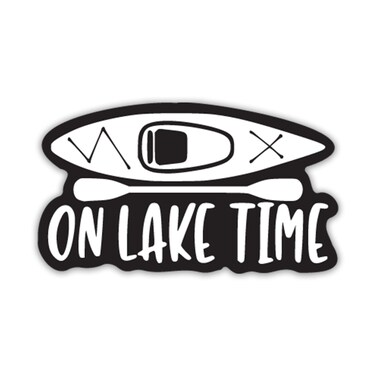 KCD On Lake Time Kayak Vinyl Decal Sticker  Cars Trucks Vans SUVs Windows Walls Cups Laptops  Black  55 Inch  2366