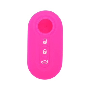SEGADEN Silicone Cover Protector Case Holder Skin Jacket Compatible with Fiat 3 Button Flip Remote Key Fob CV4759 Rose
