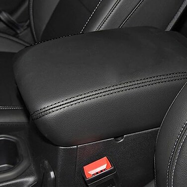 GLK Center Console Armrest Cover for Jeep Wrangler JK 20112017 Waterproof Car Armrest Seat Box Cover Car Interior Accessories PU Leather Cushion Protector Pad only for JK 20112017black stitch