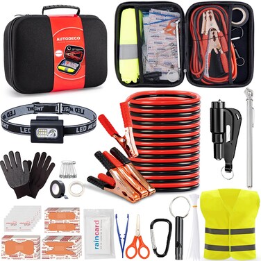AUTODECO Car Roadside Emergency Kit Car Safety Kit for Men Portable Car Kits for Emergency