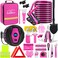 HLWDFLZ Car Emergency Kit with Portable Air Compressor  Auto Emergency Roadside Assistance Car Kit Winter Car Safety Roadside Assist Kit for Teen Girl and Ladies M75