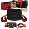 ROADPOWER 1in x 20ft  4x4 Kinetic Recovery Rope  with Bag Gloves and 2 Pcs Soft Shackle  Heavy Duty Offroad Recovery Kit for UTV ATV Truck Car 14 Tons35000 Lbs1in x 20ft