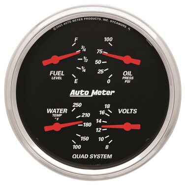 Auto Meter 1419 Designer Black Quad Gauge