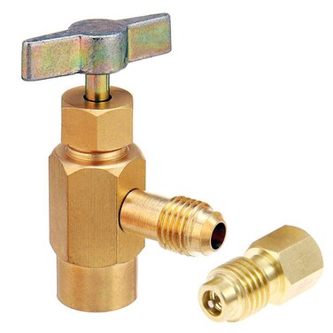 LIYYOO R134a Air Conditioner AC Refill Refrigerant Dispensing Tap Valve Bottle Opener Adapter Refueling Conditioning Kit Fit for Home Air Conditioning Automotive Air Conditioning Refrigerant Charging