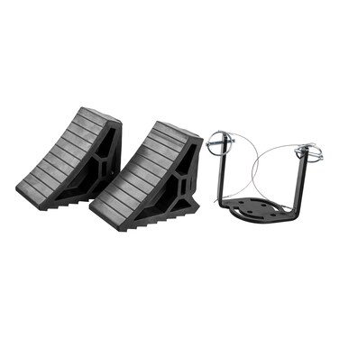 CURT HD Wheel Chocks 2Pack with Mounting Bracket 22802