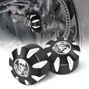 BAKAFOH Motorcycle Skull Front Axle Nut Covers Fit for Can Am Spyder F3 ST RS GS RT 20082024 Accessories Aluminum Axle Cap