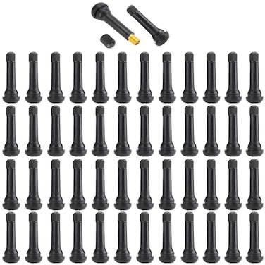 QISF 50pcs TR418 Tire Valve Stem Snapin Valves 2 Inch Length Rubber Tubeless Tire Valve Stems