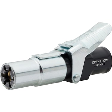 LockNFlate Locking Air Chuck  Six Steel Jaws Lock onto Any tire Valve  Wont Leak or pop Off  Rated to 150 PSI  Open Flow