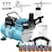 Master Airbrush Cool Runner II Dual Fan Air Compressor Airbrushing System Kit with 2 Professional Airbrushes Gravity and Siphon Feed  6 Primary Opaque Colors Acrylic Paint Artist Set  How to Guide