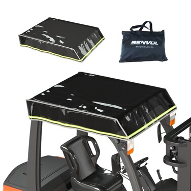 Forklift Cover Forklift Top Cover Black Transparent PVC 05MM ThickenedSun Protection UV Protection Shade 47W X 45L Suitable for 6000lb Forklift Roof