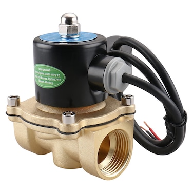 Baomain 1 inch DC 24V Brass Electric Solenoid Valve Water Air Fuels NC Energysaving Normal Closed Valve 2W25025J