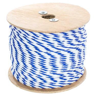 GOLBERG G Twisted Polypropylene Pool Rope  Blue and White  14 Inch x 50 Feet  3 Strand Polypro Cord  Lightweight Utility Rope