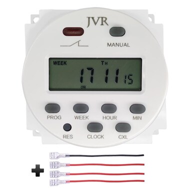 JVR 12V Timer Switch  Programmable DCACSolar Battery Powered  12 Volt Timer Relay