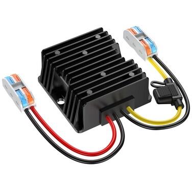 24V to 12V Converter 20A 240W with Fuse Waterproof and Wire Terminal Block 20V to 12V Step Down More Safe 18V to 12V Converter for Golf Cart Truck Vehicle Boat Solar System Accept DC 1540V Inputs
