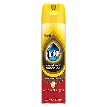 Pledge Moisturizing Oil Spray Amber  Argan Scent Nourishes Protects and Revitalizes Furniture 97 oz