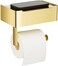 Shiny Gold Toilet Paper Holder with Storage Toilet Paper Holder with Shelf Inside Very