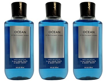 Bath  Body Works Lot of 3 and Ocean Signature Collection 2 in 1 Hair Shampoo Wash for Men 10 Fl Oz
